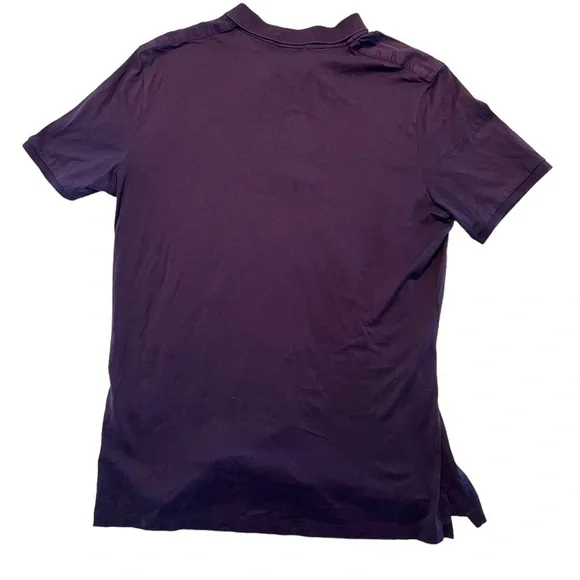 Burberry Brit Nova Check Placket Cotton Dark Purple Men’s Polo Shirt Size L​​​​